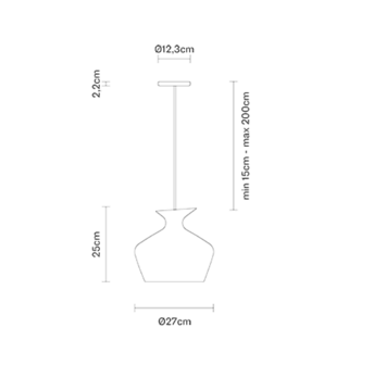 Malvasia &Oslash; 27&nbsp;cm hanglamp Fabbian 