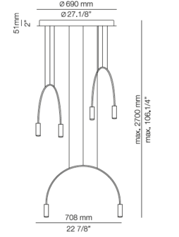 Volta R70S.3D hanglamp Estiluz 