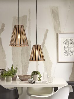 Merapi tapered L black/natural hanglamp Good &amp; Mojo 