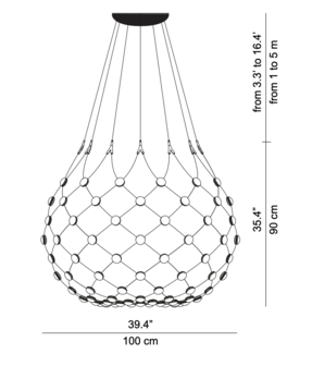 Mesh D86 100 cm wireless hanglamp Luceplan 