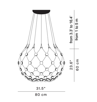 Mesh D86 80 cm wireless hanglamp Luceplan 