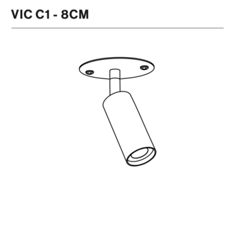 Nosta Vic&nbsp;C1&nbsp;&Oslash;​ 8&nbsp;cm semi recessed inbouwspot, versie met schroeven