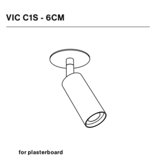 Nosta Vic C1S 6&nbsp;cm semi recessed inbouwspot versie voor gips