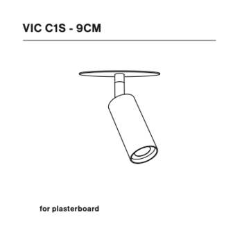 Nosta Vic&nbsp;C1S&nbsp;9&nbsp;cm semi recessed inbouwspot versie voor gips