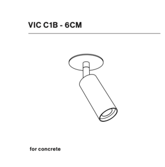 Nosta Vic&nbsp;C1B&nbsp;6&nbsp;cm semi recessed inbouwspot versie voor beton