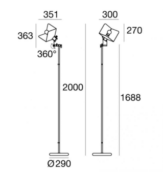 Triedro vloerlamp Stilnovo