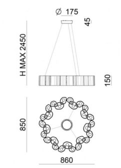 Honey &oslash;86 cm hanglamp Stilnovo