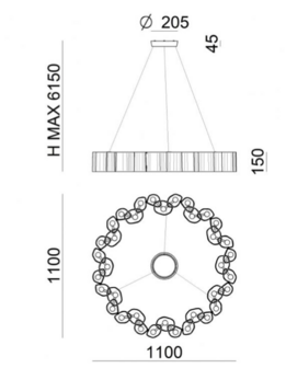 Honey &oslash;110 cm hanglamp Stilnovo