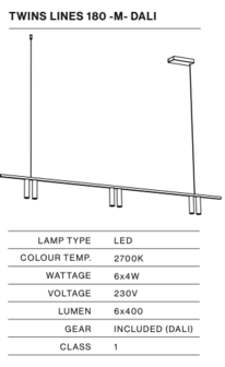 Twins Lines 180-M hanglamp TossB 