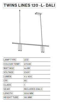 Twins Lines 120-L hanglamp TossB 