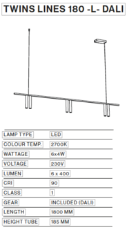 Twins Lines 180-L hanglamp TossB 