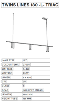 Twins Lines 180-L hanglamp TossB 