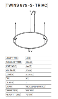 Twins 875-S hanglamp TossB 