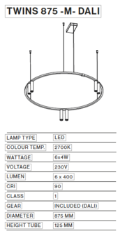 Twins 875-M hanglamp TossB 