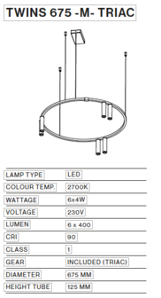 Twins 675-M hanglamp TossB 