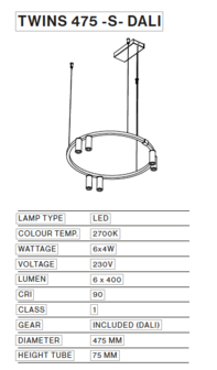 Twins 475-S hanglamp TossB 