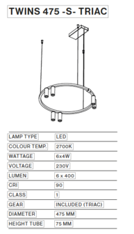 Twins 475-S hanglamp TossB 