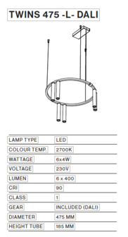 Twins 475-L hanglamp TossB 