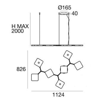 Quad bi emission 7 moduli hanglamp Stilnovo