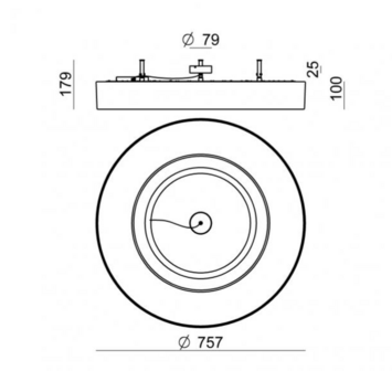 Saturn &oslash; 76&nbsp;cm plafondlamp Stilnovo