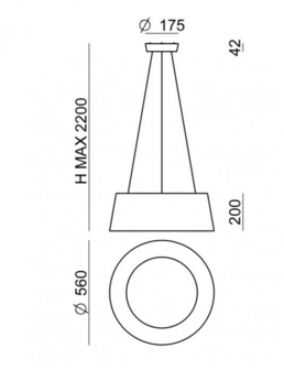 Oxygen &Oslash; 56 cm hanglamp Stilnovo