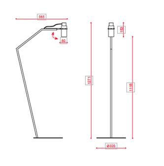 564.61 Lei vloerlamp Tooy