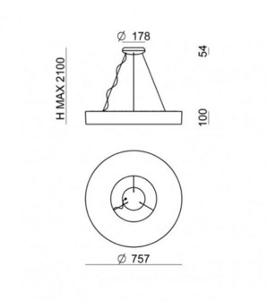 Saturn &oslash; 76&nbsp;cm hanglamp Stilnovo