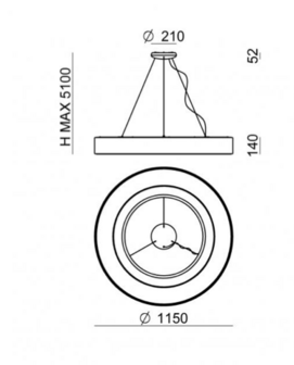 Saturn &oslash; 115&nbsp;cm hanglamp Stilnovo