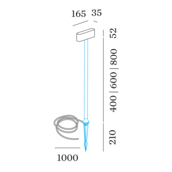 Kiosk 1.2 outdoor Pool 600 mm led vloerlamp Wever &amp; Ducre 