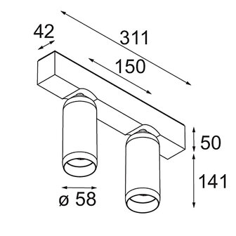 Kogel 2x surface adjustable opbouwspot Modular 