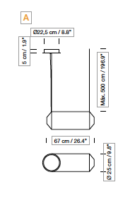 Teki&ograve; Horizontal P1 hanglamp Santa &amp; Cole 