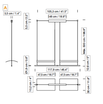 Sistema L&aacute;mina 45 2 modules hanglamp Santa &amp; Cole 