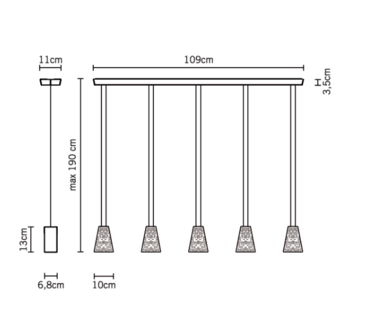 Vicky 5 hanglamp Fabbian