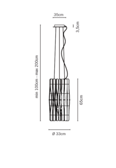 Stick f23 &Oslash; 33 cm hanglamp Fabbian