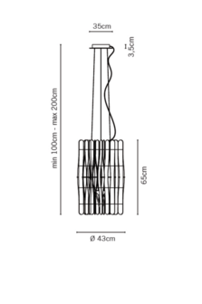 Stick f23 &Oslash; 43 cm hanglamp Fabbian