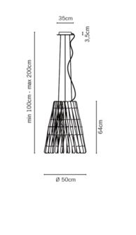 Stick f23 &Oslash; 50 cm hanglamp Fabbian 