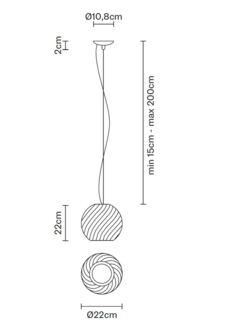 Swirl &Oslash; 22 cm hanglamp Fabbian 