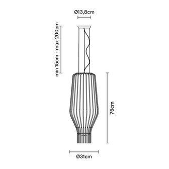 Saya F47 &Oslash; 31 cm hanglamp Fabbian