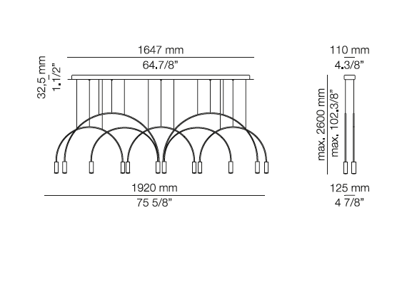 Volta L165S.3D2T hanglamp Estiluz 