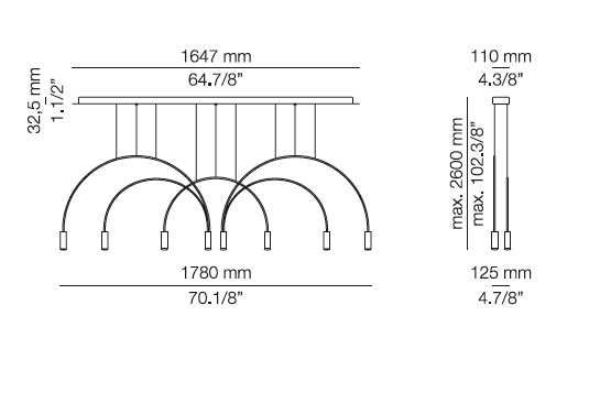 Volta L165S.1T1D1T hanglamp Estiluz 