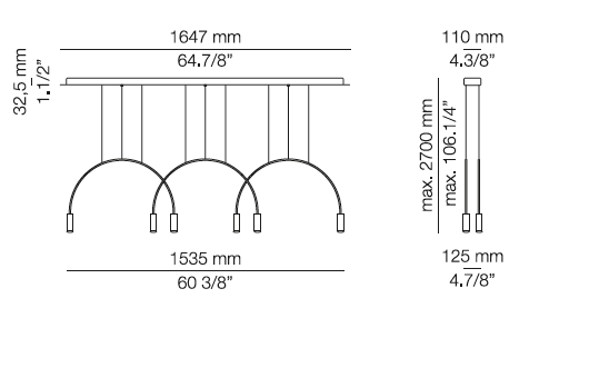 Volta L165S.3D hanglamp Estiluz 