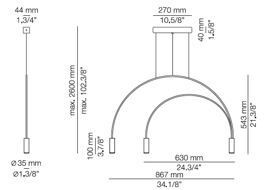 Volta T-3536S hanglamp Estiluz 