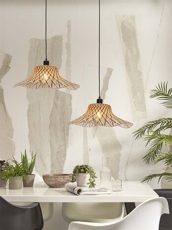 Ibiza L 65x20 black/natural hanglamp Good & Mojo 