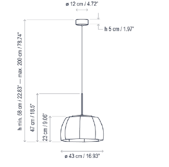 Tanit S/43 hanglamp Bover