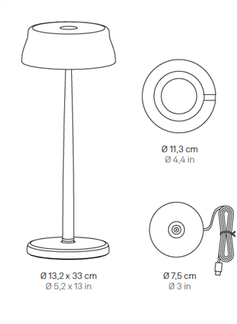 Sister Light wifi portable tafellamp Zafferano 