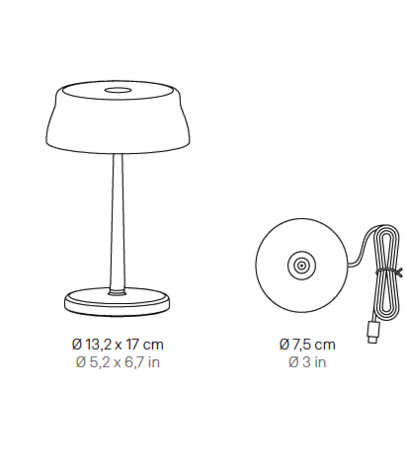 Sister Light mini wifi portable tafellamp Zafferano 