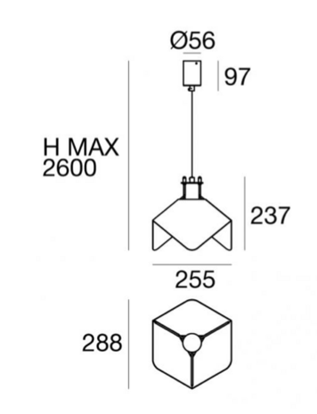 Triedro hanglamp Stilnovo