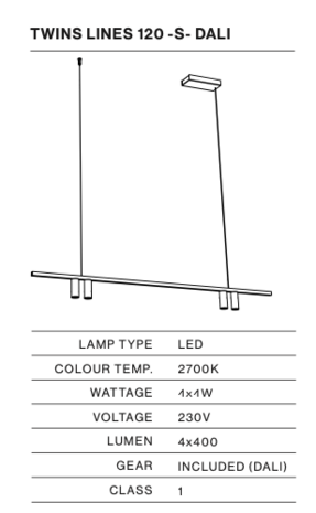 Twins Lines 120-S hanglamp TossB 