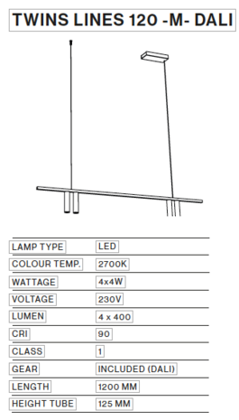 Twins Lines 120-M hanglamp TossB 