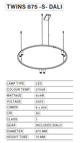 Twins 875-S hanglamp TossB 